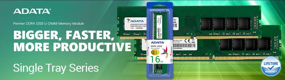 ADATA DDR4 3200MHz U-DIMM RAM PC Desktop Single Tray
